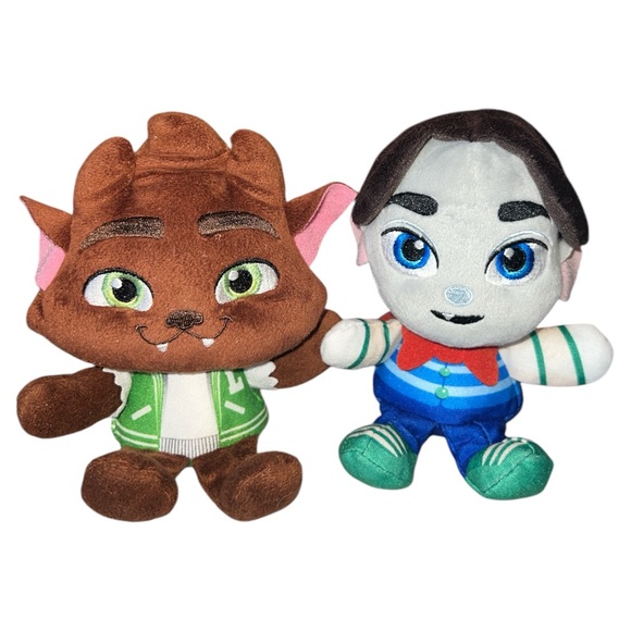 Netflix Super Monsters Plush Lot 2 Drac Lobo 7" Inches Playskool Hasbro 2018 - Picture 1 of 6